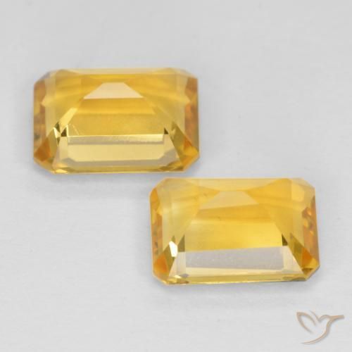 Citrine Gemstones in 8 x 6 mm (calibrated) Size for Sale, Citrine Stones in Medium Golden Color