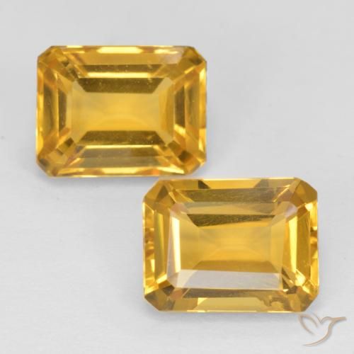 3.33ctw Natural Medium-Dark Golden Citrine, Emerald Cut, VS