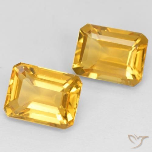 3.33 ctw Golden Citrine Stones, Natural Citrine in Octagon Facet Shape for Sale
