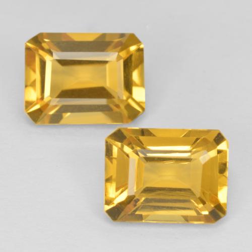 2.92 ct Yellow Citrine, 8.1 x 6.1 mm Octagon Cut From Brazil, Photo A