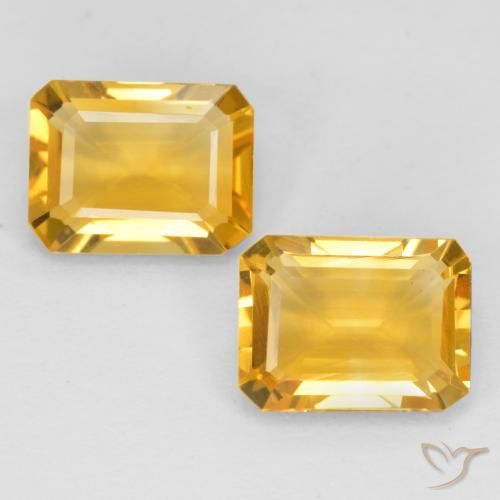 2.61ctw Natural Golden Orange Citrine, Emerald Cut, VVS-VS
