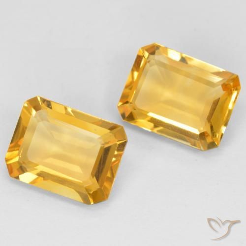 2.61 ctw Golden Citrine Stones, Natural Citrine in Octagon Facet Shape for Sale