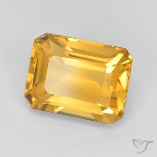 1.73 ct Golden Citrine Stone, Natural Citrine in Octagon Facet Shape for Sale