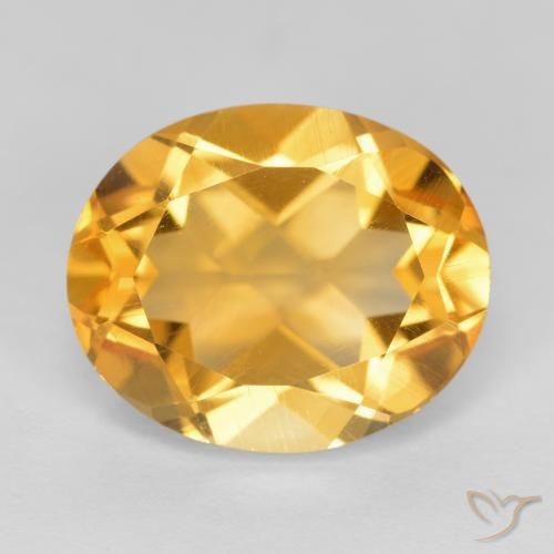 4.86 ct Yellow Citrine, 12.1 x 10 mm Oval Cut From Brazil, Photo A
