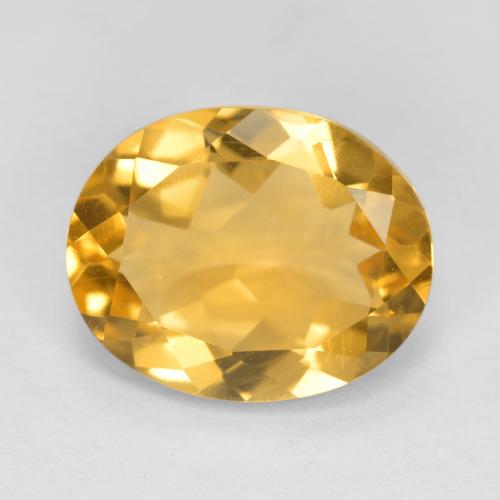 Deep Golden Orange Цитрин Камень - 3ct Фасетный Овал (ID: 552260)