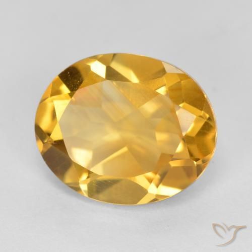 3.18 ct Golden Citrine Stone, Natural Citrine in Oval Facet Shape for Sale