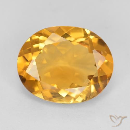3.17ct Natural Deep Golden Orange Citrine, Oval, VS