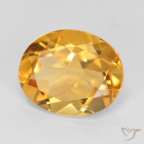 3.09 ct Golden Citrine Stone, Natural Citrine in Oval Facet Shape for Sale