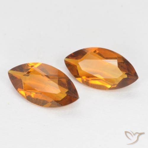 1.01 ctw Orange Citrine Stones, Natural Citrine in Marquise Facet Shape for Sale