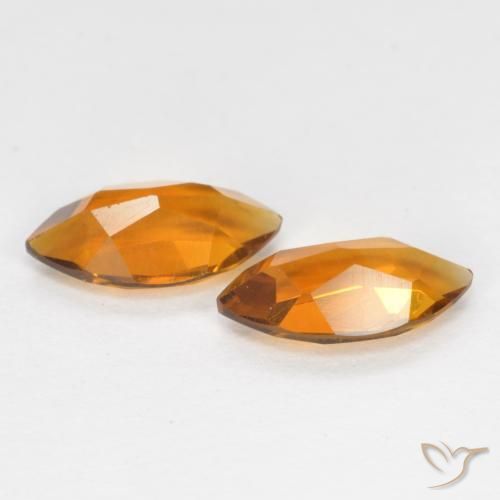 Citrine Gemstones in 8.1 x 4.3 mm Size for Sale, Citrine Stones in Medium Orange Color