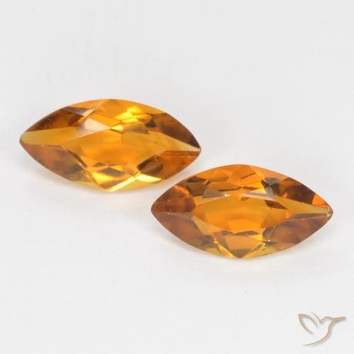 0.95 ct Orange Citrine, 8 x 4.1 mm Marquise Cut From Brazil, Photo A