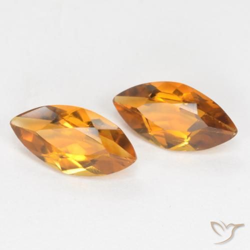 0.95 ctw Orange Citrine Stones, Natural Citrine in Marquise Facet Shape for Sale