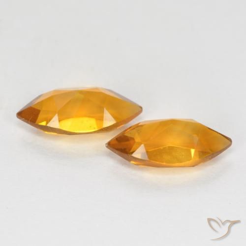 Citrine Gemstones in 8 x 4.1 mm Size for Sale, Citrine Stones in Orange-Gold Color