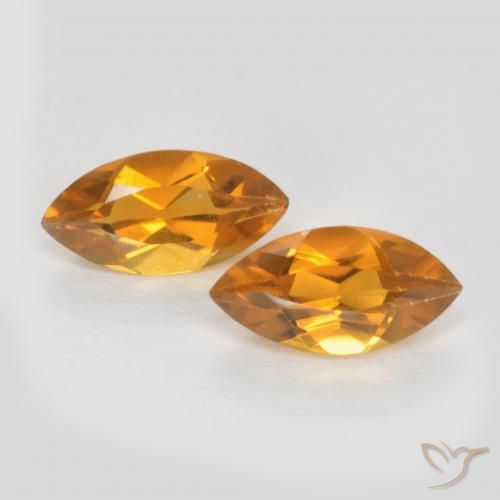 Deep Orange-Gold Citrine Gem - 0.5ct Marquise Facet (ID: 552386)