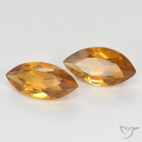 1.18 ctw Orange Citrine Stones, Natural Citrine in Marquise Facet Shape for Sale