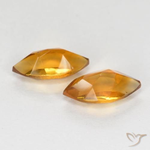 Citrine Gemstones in 8 x 3.9 mm Size for Sale, Citrine Stones in Orange Brown Color