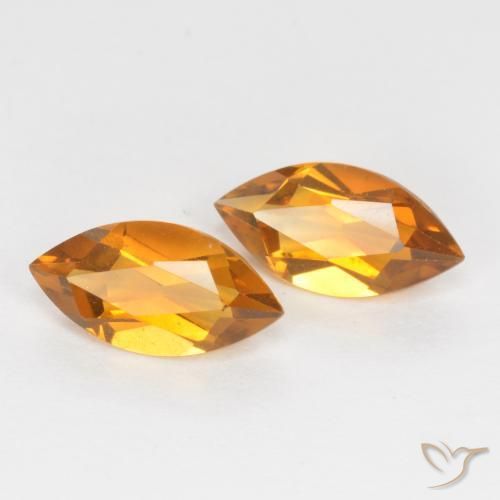 1.01 ctw Orange Citrine Stones, Natural Citrine in Marquise Facet Shape for Sale