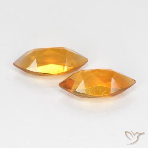 Citrine Gemstones in 8 x 4.1 mm Size for Sale, Citrine Stones in Medium Orange Color