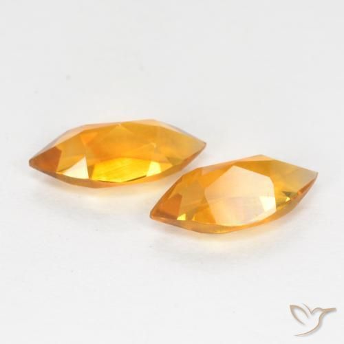 Citrine Gemstones in 8.1 x 4 mm Size for Sale, Citrine Stones in Deep Orange-Gold Color