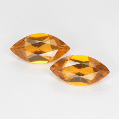 Dark Orange Citrine Gem - 0.4ct Marquise Facet (ID: 552392)