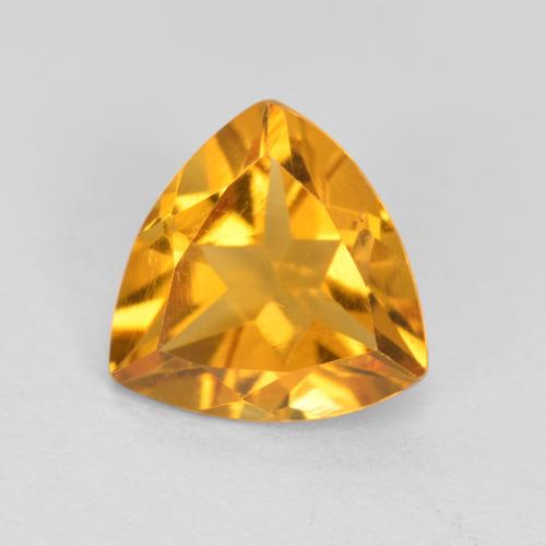Deep Orange-Gold Цитрин Камень - 0.9ct Огранка Триллион Фасетная (ID: 552396)