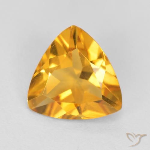 0.87ct Natural Deep Orange-Gold Citrine, Trillion, VS