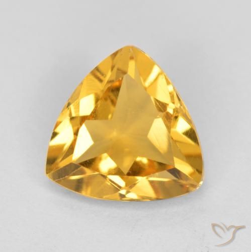 0.95ct Natural Medium Golden Citrine, Trillion, VS