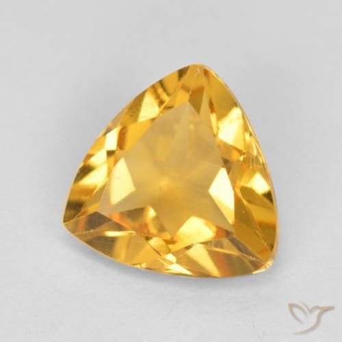 0.95 ct Golden Citrine Stone, Natural Citrine in Trillion Facet Shape for Sale