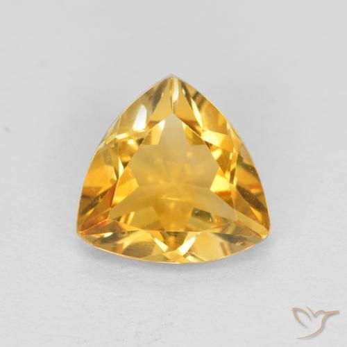 0.89ct Natural Deep Golden Orange Citrine, Trillion, VS