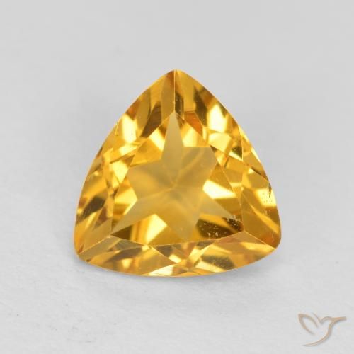 0.95ct Natural Medium-Dark Golden Citrine, Trillion, VS