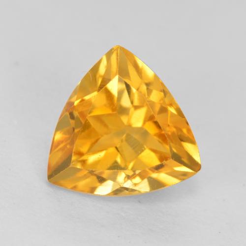 Medium-Light Orange-Gold Citrine Gem - 1.3ct Trillion Facet (ID: 552402)