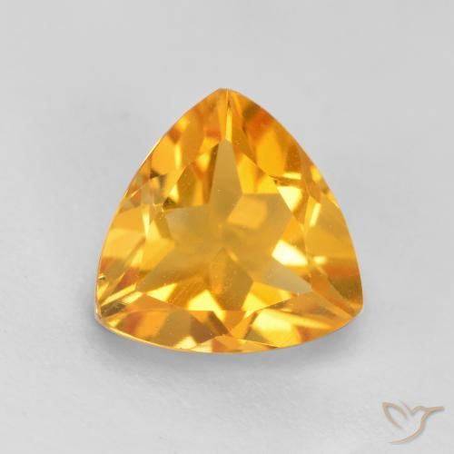 1.07ct Natural Medium Orange Citrine, Trillion, VS