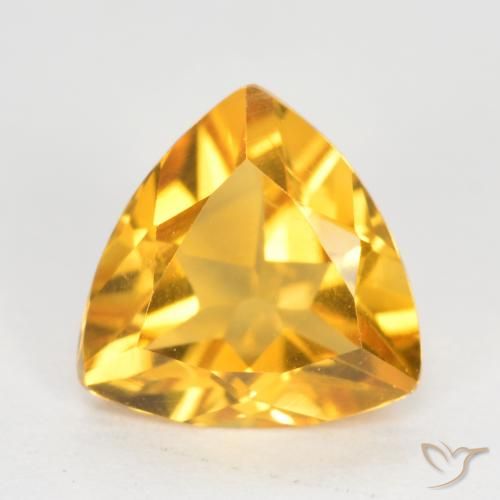 0.92ct Natural Dark Golden Citrine, Trillion, VS