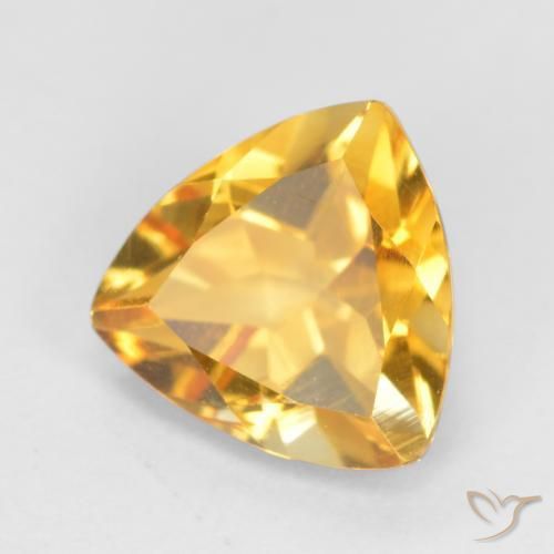 0.98 ct Golden Citrine Stone, Natural Citrine in Trillion Facet Shape for Sale