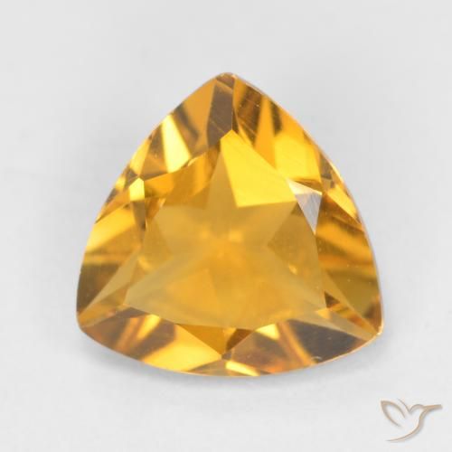 0.92ct Natural Deep Golden Orange Citrine, Trillion, VS