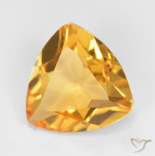 1.01 ct Golden Citrine Stone, Natural Citrine in Trillion Facet Shape for Sale