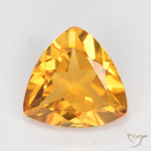 1.02ct Natural Medium Golden Citrine, Trillion, VS