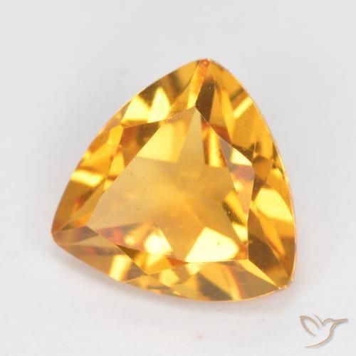 1.02 ct Golden Citrine Stone, Natural Citrine in Trillion Facet Shape for Sale