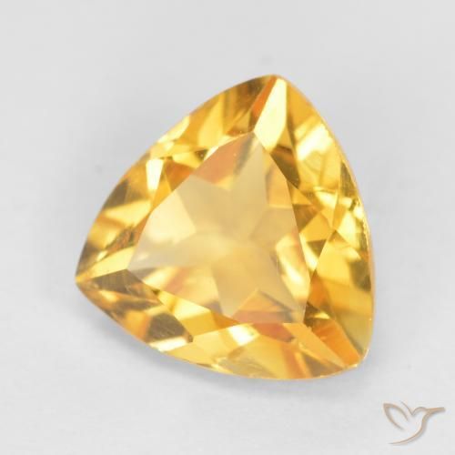 1.07 ct Golden Citrine Stone, Natural Citrine in Trillion Facet Shape for Sale