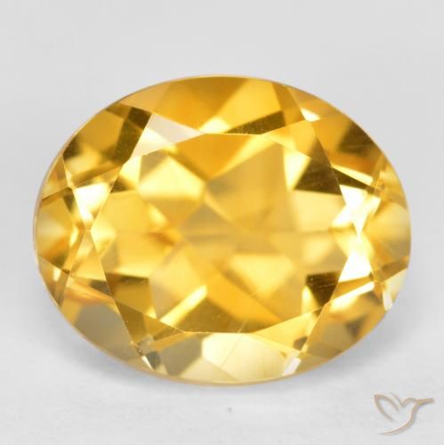 3.71ct Natural Medium Gold Citrine, Oval, VS