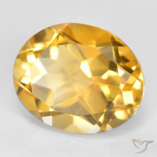 3.71 ct Golden Citrine Stone, Natural Citrine in Oval Facet Shape for Sale