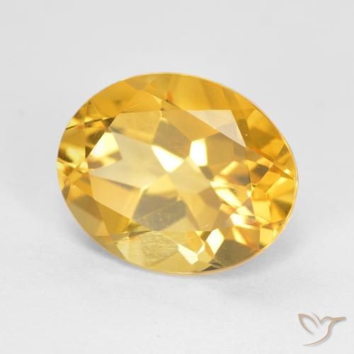 3.38 ct Golden Citrine Stone, Natural Citrine in Oval Facet Shape for Sale