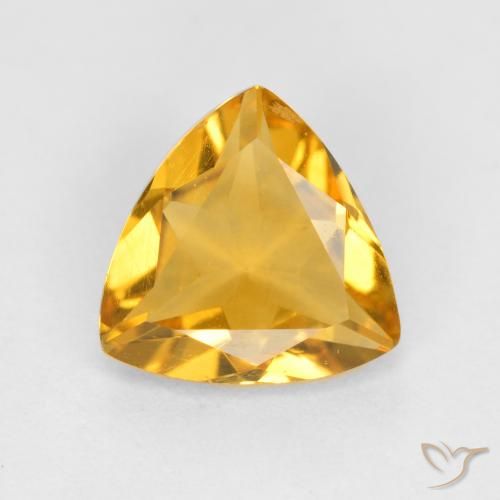 0.77ct Natural Dark Golden Citrine, Trillion, VS