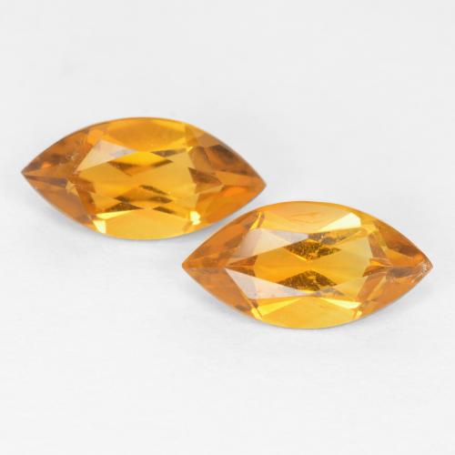 Medium Orange Citrine Gem - 0.5ct Marquise Facet (ID: 552935)