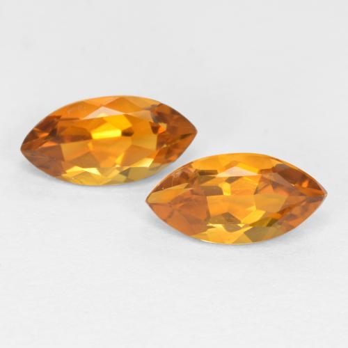 Deep Orange-Gold Citrine Gem - 0.6ct Marquise Facet (ID: 552936)