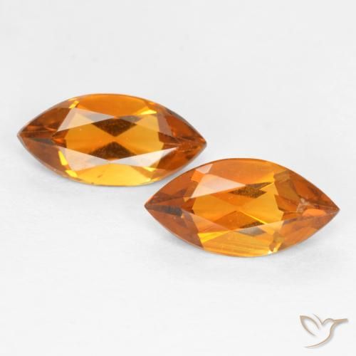 0.89 ct Orange Citrine, 8 x 4.1 mm Marquise Cut From Brazil, Photo A