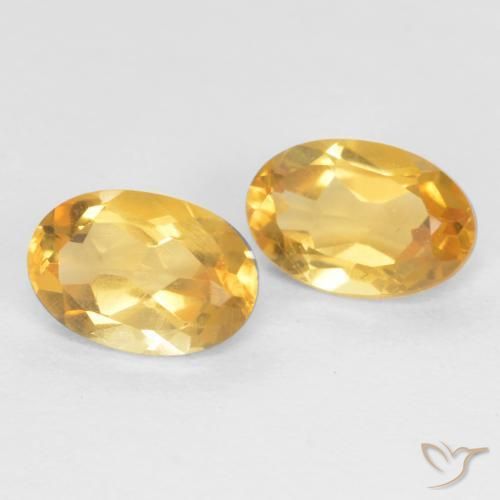 0.85 ctw Golden Citrine Stones, Natural Citrine in Oval Facet Shape for Sale