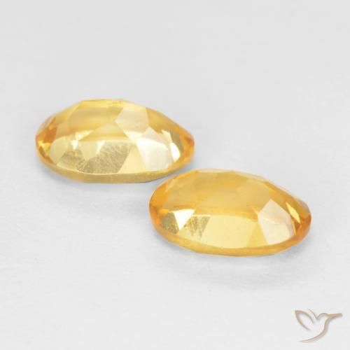Citrine Gemstones in 6 x 4 mm (calibrated) Size for Sale, Citrine Stones in Medium Gold Color
