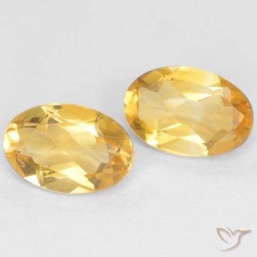 0.79 ctw Golden Citrine Stones, Natural Citrine in Oval Facet Shape for Sale