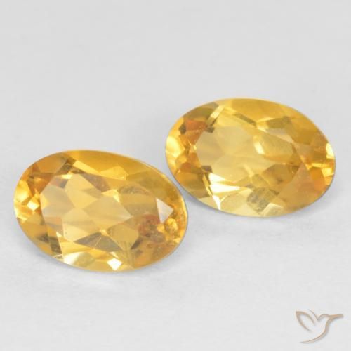 0.78 ctw Golden Citrine Stones, Natural Citrine in Oval Facet Shape for Sale